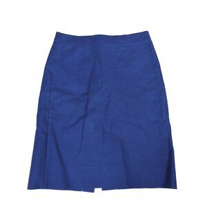 J Crew Womens 4 Blue Twill Pencil Skirt Knee Length Back Zipper Career